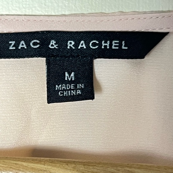 Zac & Rachel Women Top M Pink Blush Lace Embroidery Panel Front Sleeveless Sheer - Picture 7 of 15